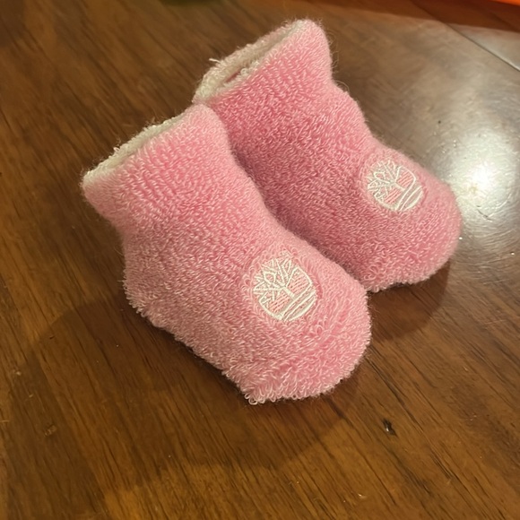 Timberland Baby Infant Booties socks pink 0-3 Months x 2 Pair - Picture 7 of 8